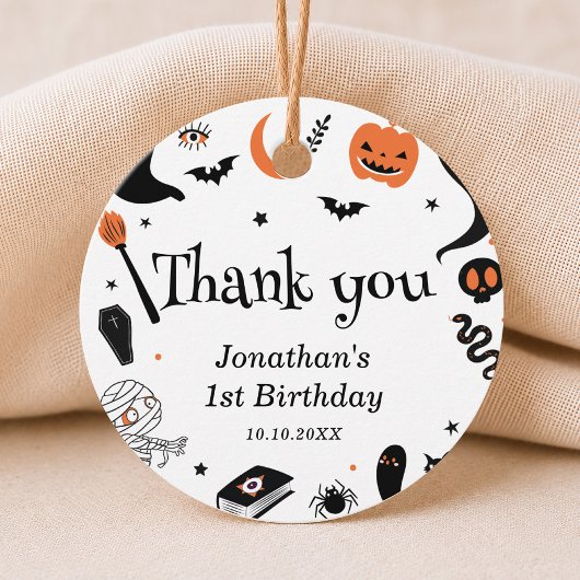 ハロウィンのお誕生日パーティーのお礼 キッズ フェイバータグ