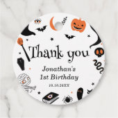 ハロウィンのお誕生日パーティーのお礼 キッズ フェイバータグ (正面)