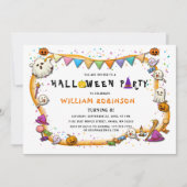 ハロウィンのお誕生日会の招待状 招待状 (正面)