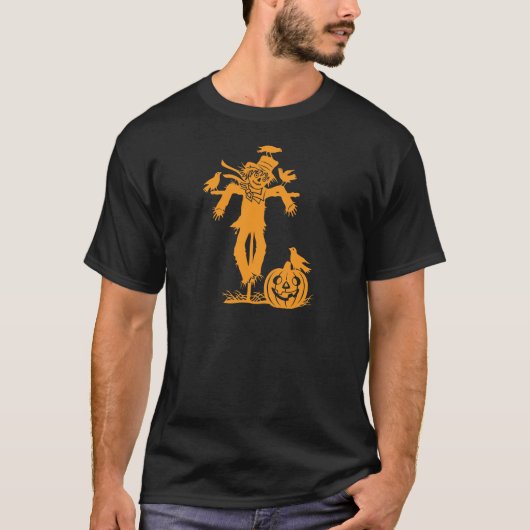 ハロウィンのかかしのシルエットのTシャツ Tシャツ (正面)