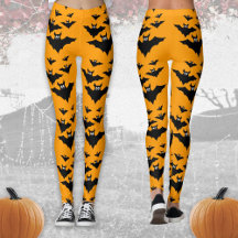 ハロウィンのかっこいい飛ぶコウモリ ブラックとオレンジ