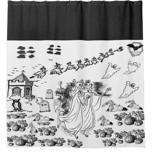 ハロウィンのかぼうな式場 シャワーカーテン (正面)