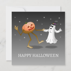 ハロウィンのかぼちゃとおばけのカード カード