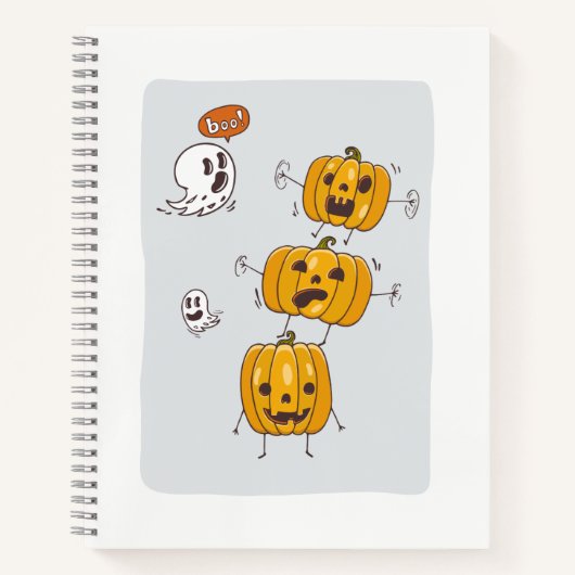 ハロウィンのかぼちゃとおばけのノートブック ノートブック (正面)