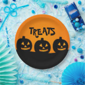 ハロウィンのかぼちゃとお菓子の紙皿 ペーパープレート (パーティー)