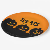 ハロウィンのかぼちゃとお菓子の紙皿 ペーパープレート (アングル)