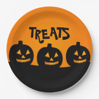 ハロウィンのかぼちゃとお菓子の紙皿 ペーパープレート