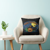 ハロウィンのかぼちゃとカラス クッション (椅子)
