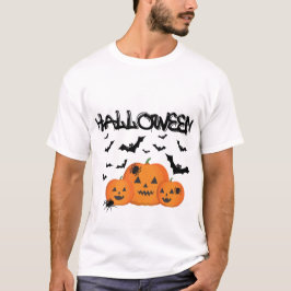 ハロウィンのかぼちゃとコウモリTシャツ Tシャツ