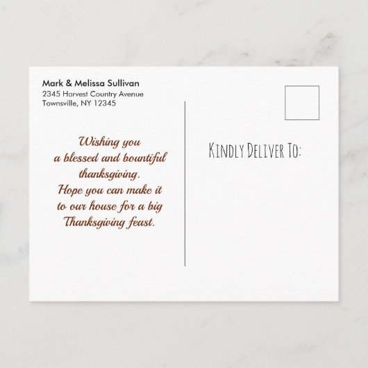 ハロウィンのかぼちゃと紅葉のフレーム STD 案内ポストカード (裏面)