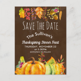 ハロウィンのかぼちゃと紅葉のフレーム STD 案内ポストカード