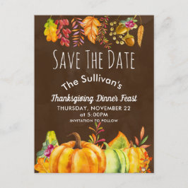 ハロウィンのかぼちゃと紅葉のボーダー STD 案内ポストカード