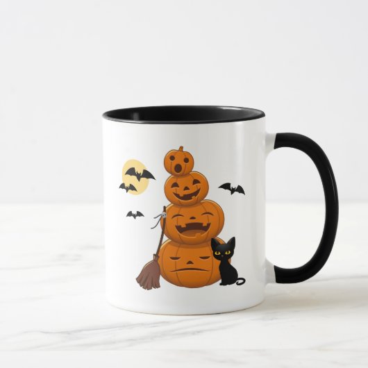 ハロウィンのかぼちゃと黒猫 マグカップ (右)