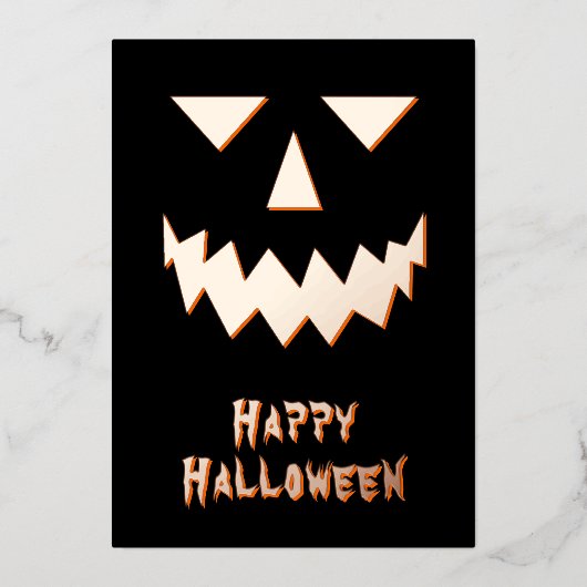 ハロウィンのかぼちゃのホイルのグリーティングカード 箔シーズンカード (正面)