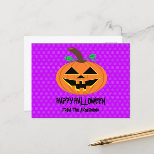 ハロウィンのかぼちゃのポストカード ポストカード (正面/裏面インサイチュ)