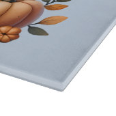 ハロウィンのかぼちゃのポットと秋の花のイラスト カッティングボード (角)