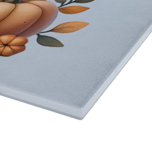 ハロウィンのかぼちゃのポットと秋の花のイラスト カッティングボード (角)