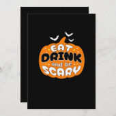 ハロウィンのかぼちゃのユーモア満載デザイン　怖がって シーズンカード (正面/裏面)