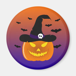ハロウィンのかぼちゃのランタン ジャック・オ・ランタン 魔女の帽子 マグネット