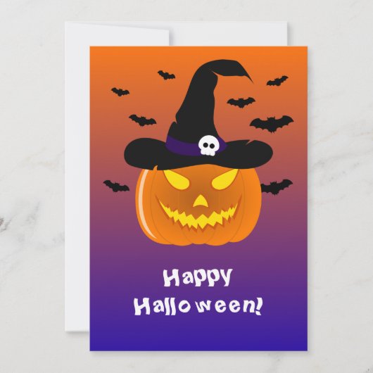 ハロウィンのかぼちゃのランタン 魔女の帽子 (正面)