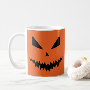 ハロウィンのかぼちゃのランタン 黒い顔 オレンジ コーヒーマグカップ