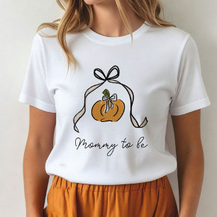 ハロウィンのかぼちゃのリボン ベビーシャワー マミートゥビー Tシャツ