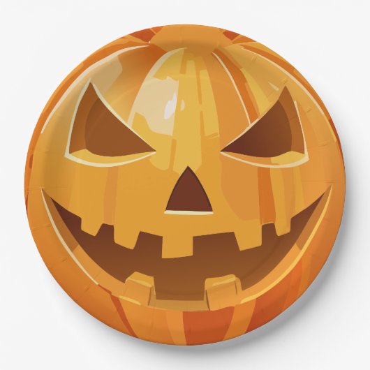 ハロウィンのかぼちゃの収穫祭 ペーパープレート (正面)