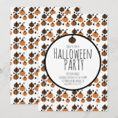 ハロウィンのかぼちゃの模様の誕生日パーティーイベント 招待状 (正面/裏面)
