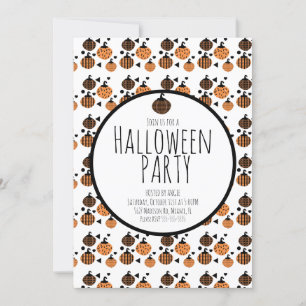 ハロウィンのかぼちゃの模様の誕生日パーティーイベント 招待状