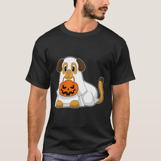 ハロウィンのかぼちゃの犬 Tシャツ (正面)