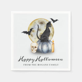 ハロウィンのかぼちゃの猫 スタンダードカクテルナプキン