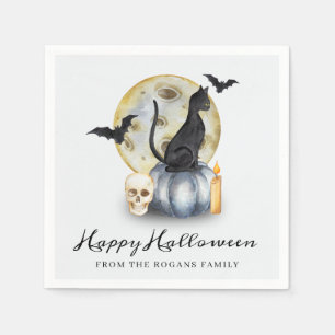 ハロウィンのかぼちゃの猫 スタンダードカクテルナプキン