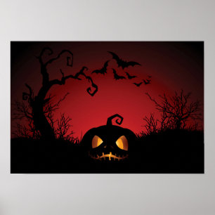 ハロウィンのかぼちゃの背景 ポスター