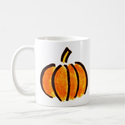 ハロウィンのかぼちゃの鉛筆画, かぼちゃ コーヒーマグカップ (左)