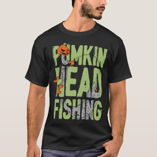 ハロウィンのかぼちゃの頭の釣りのギフト Tシャツ (正面)