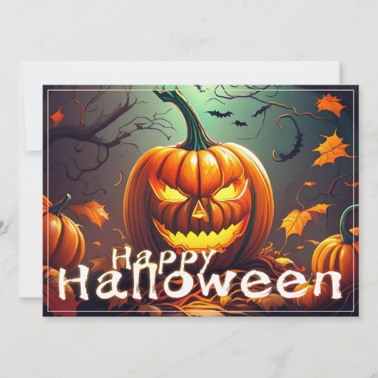 ハロウィンのかぼちゃの顔 オレンジ スケアリー (正面)