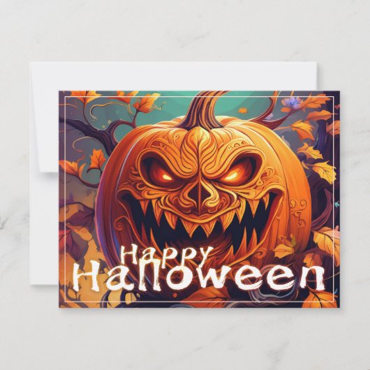 ハロウィンのかぼちゃの顔 オレンジ スケアリー (正面)