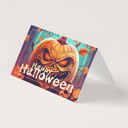 ハロウィンのかぼちゃの顔 オレンジ スケアリー (正面)