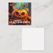 ハロウィンのかぼちゃの顔 オレンジ スケアリー ノートカード (正面/裏面)