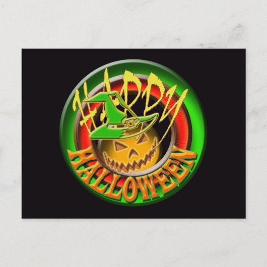 ハロウィンのかぼちゃの魔女のポストカード(カスタマイズ可能) ポストカード (正面)