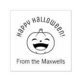 ハロウィンのかぼちゃアーチメッセージ 笑顔 セルフインキングスタンプ (デザイン)