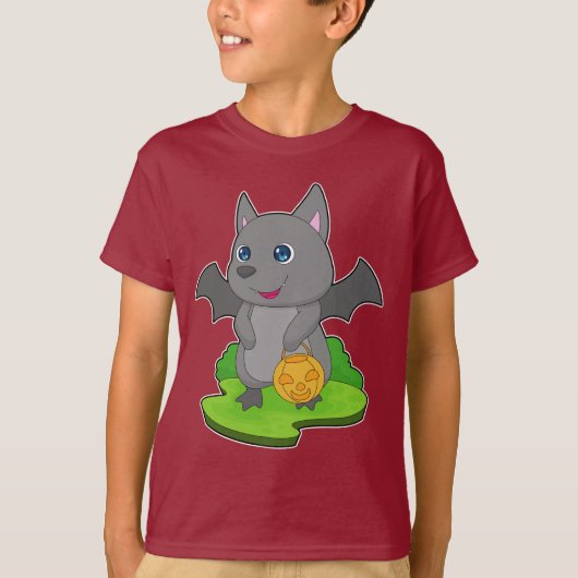 ハロウィンのかぼちゃコウモリ Tシャツ (正面)