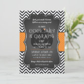 ハロウィンのかぼちゃ彫りとカクテルへの招待 招待状 (スタンド正面)