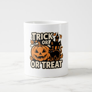 ハロウィンのかぼちゃ猫パッチ ジャンボコーヒーマグカップ