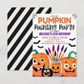 ハロウィンのかぼちゃ絵付けパーティー 招待状 (正面/裏面)