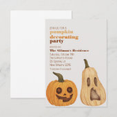 ハロウィンのかぼちゃ飾りパーティー招待状 招待状 (正面/裏面)