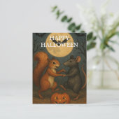 ハロウィンのかぼちゃ魔女の怖い夜 ポストカード (スタンド正面)