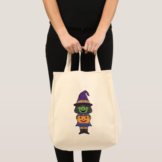 ハロウィンのかぼちゃ魔女 トートバッグ (正面(商品))