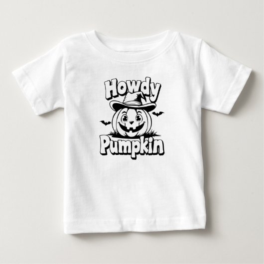 ハロウィンのかぼちゃ: やあ かぼちゃ 面白い ベビーTシャツ (正面)