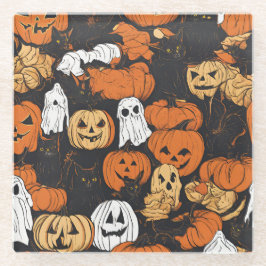 ハロウィンのかぼちゃ ガラスコースター